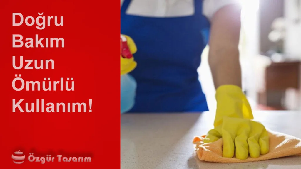 Akrilik yüzeyin mikrofiber bezle dairesel hareketlerle temizlenmesi