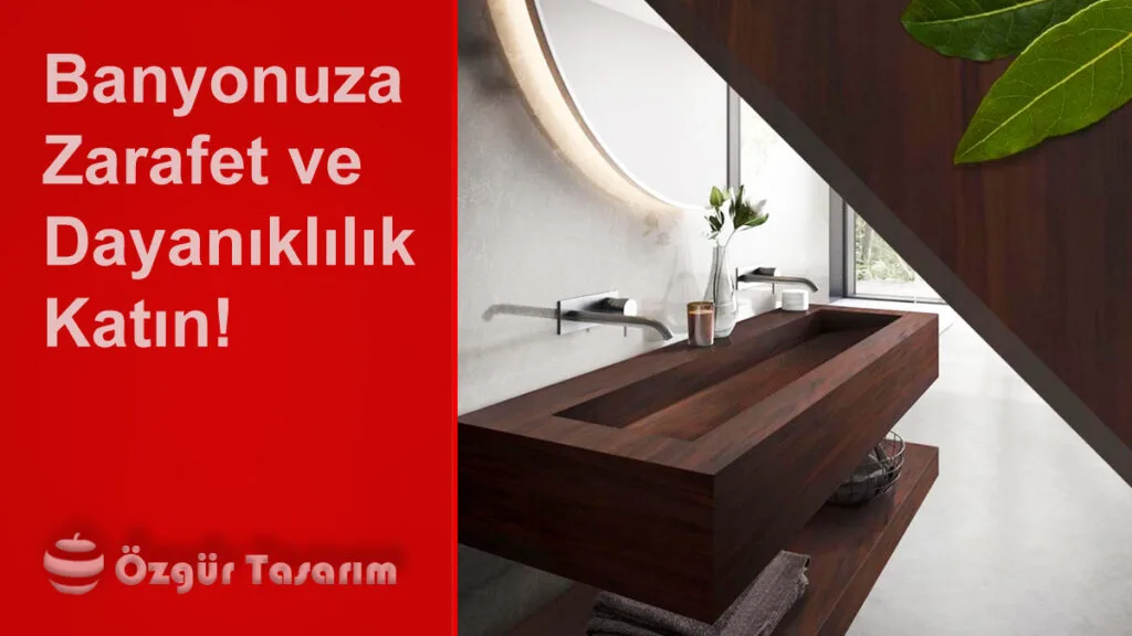 Modern banyo tezgahı şık ve dayanıklı Corian ve Akrilik seçenekler