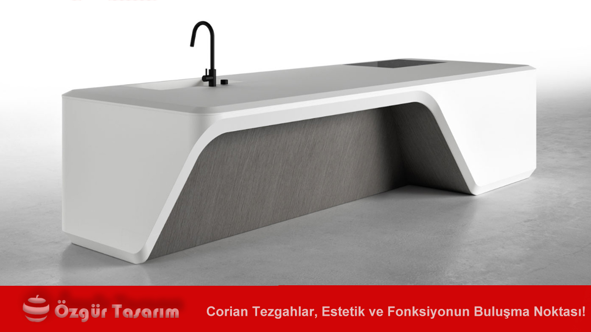 Mutfak ve banyolar için estetik, sağlıklı, dayanıklı Corian tezgahlar.