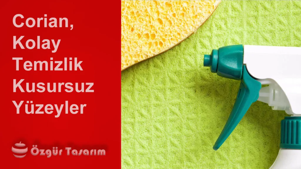 Corian tezgahın mikrofiber bezle günlük temizliğinin yapılması