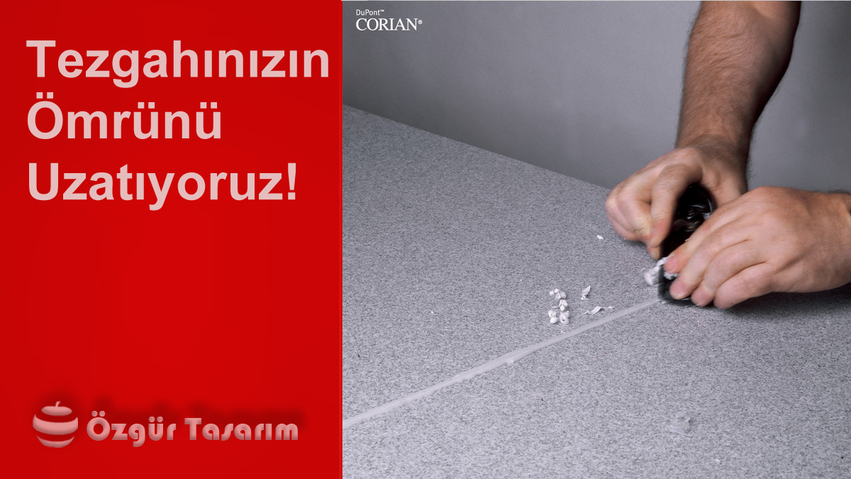 Akrilik Corian tezgahların tamir, bakım ve temizliği için profesyonel hizmetler sunuyoruz.