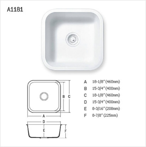 A1181 Tek Göz Standart Eviye