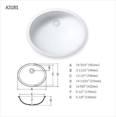 A3181 Küçük Elips Lavabo