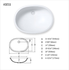 A3211 Büyük Elips Lavabo A3211 Büyük Elips Lavabo
