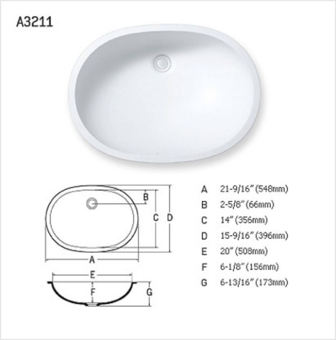 A3211 Büyük Elips Lavabo