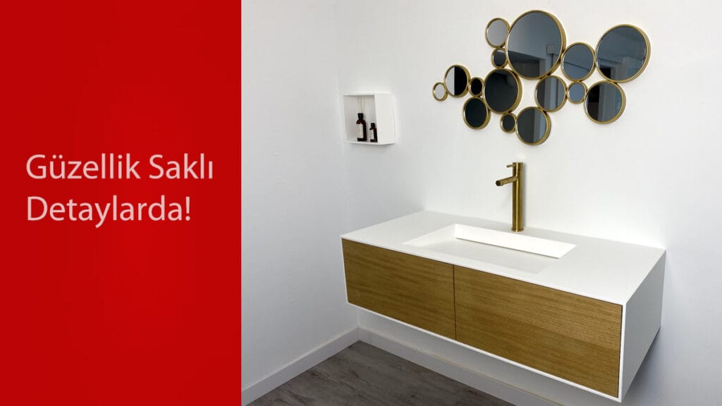 Banyolar için modern ve kullanışlı dolaplı lavabo modelleri