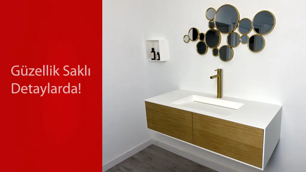 Banyolar için modern ve kullanışlı dolaplı lavabo modelleri