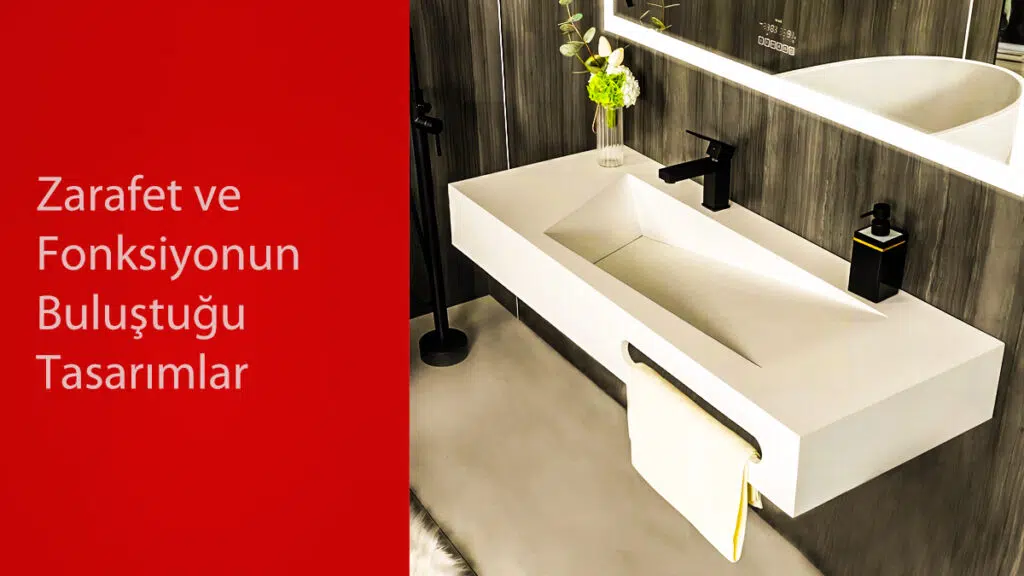 Minimal ve şık modern banyo lavabo modeli
