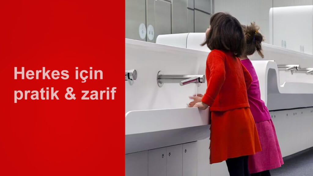 Modern tasarımlı WC’ler için Corian tezgah yüzeyleri